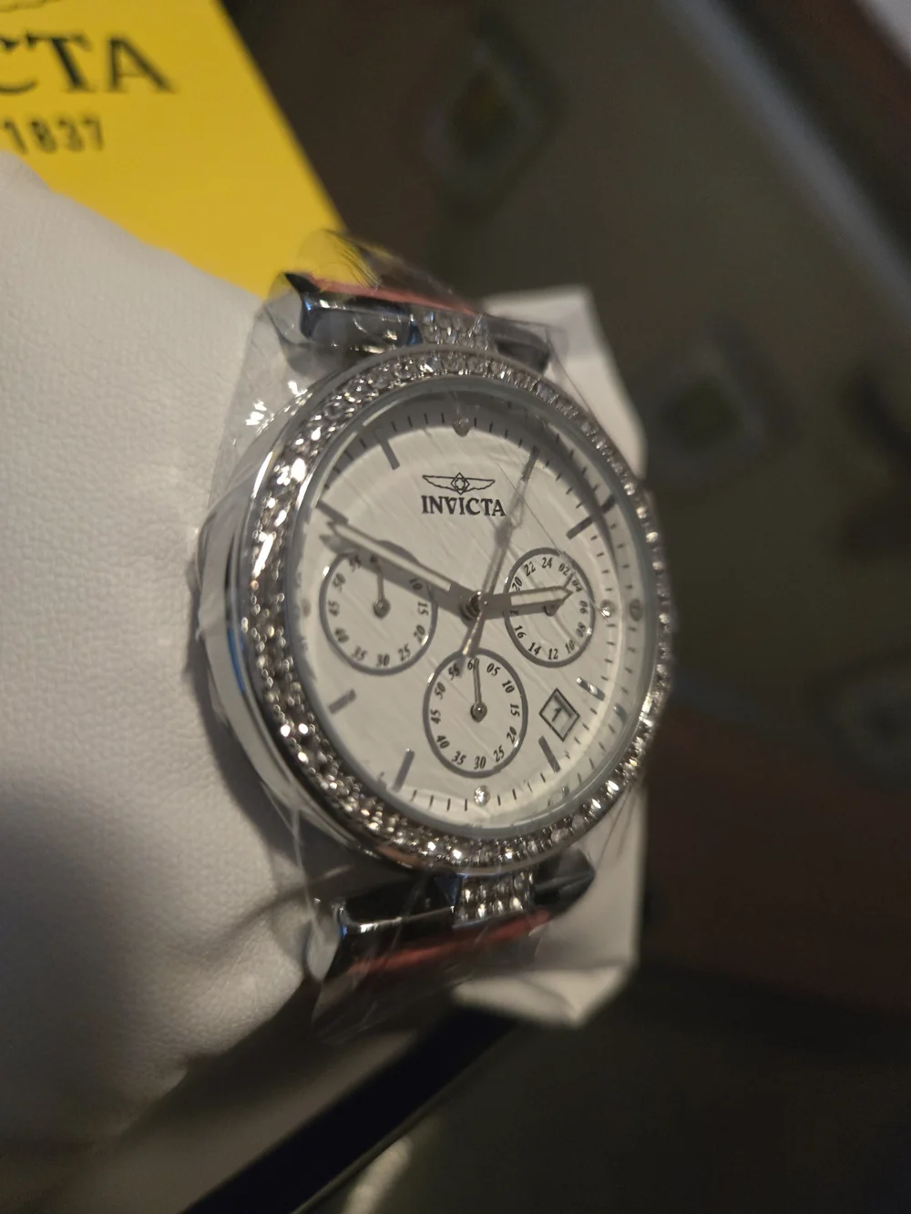 70369 Invicta Celestial Lady Silver Case Pink Leather Band 38mm